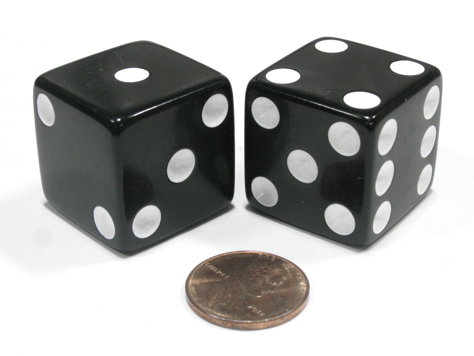 Amazon.com: Set of 2 D6 25mm Large Opaque Jumbo Dice - Black with